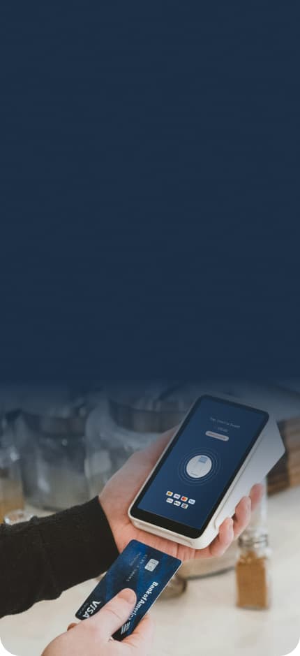 FuturePOS system interface showing tablet POS and payment terminals